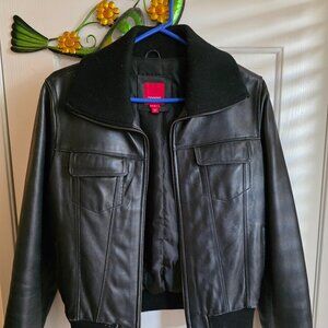 Sprite leather bomber jacket